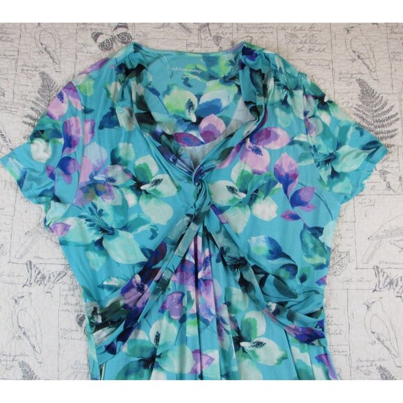 EUC Soft Surroundings Savoir Dress Heirloom Lilac Amaryllis Floral plus size 3X - Picture 7 of 9